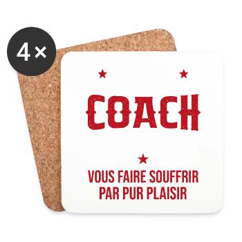Coach Sportif Humour Entraîneur Idée Cadeau - Dessous de verre (lot de 4) - blanc - Devant