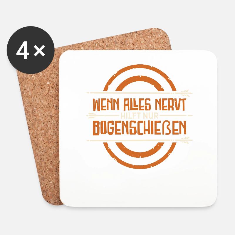 Bogenschütze Pfeil Bogenschießen Bogensport - Untersetzer (4er-Set) - Weiß