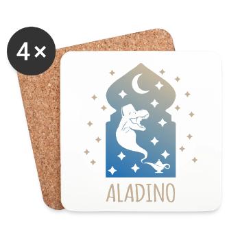 AlaDino (Dinosaur Miracle Lamp Edition) - Dessous de verre (lot de 4) - blanc - Devant
