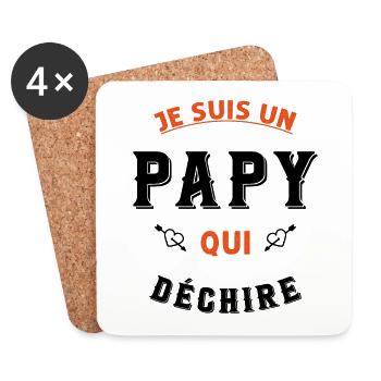 Je suis un papy qui déchire - Dessous de verre (lot de 4) - blanc - Devant