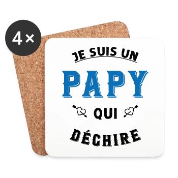 Je suis un papy qui déchire - Dessous de verre (lot de 4) - blanc - Devant
