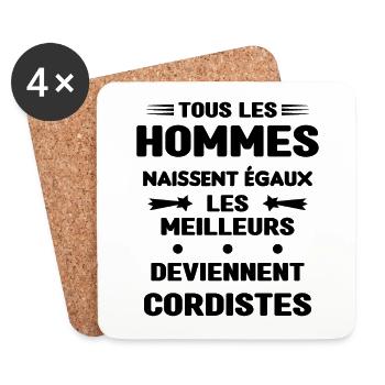 Les Meilleurs Hommes Deviennent Cordistes - Dessous de verre (lot de 4) - blanc - Devant