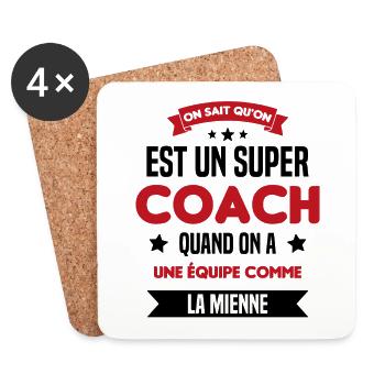 On Sait Qu'on Est Un Super Coach - Dessous de verre (lot de 4) - blanc - Devant