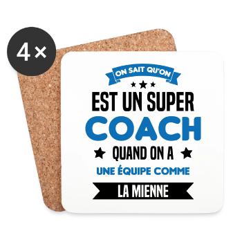 On Sait Qu'on Est Un Super Coach - Dessous de verre (lot de 4) - blanc - Devant