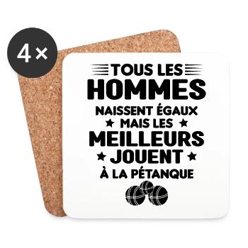 les meilleurs jouent à la pétanque - Dessous de verre (lot de 4) - blanc - Devant