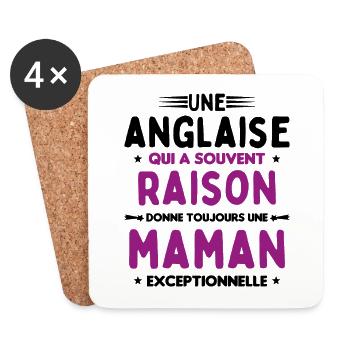 Une anglaise donne toujours maman exceptionnelle - Dessous de verre (lot de 4) - blanc - Devant