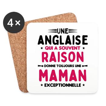 Une anglaise donne toujours maman exceptionnelle - Dessous de verre (lot de 4) - blanc - Devant