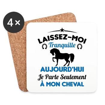 Aujourd'hui je parle seulement à mon cheval - Dessous de verre (lot de 4) - blanc - Devant