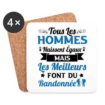 les meilleurs font de la Rando Humour Cadeau - Dessous de verre (lot de 4) - blanc - Devant