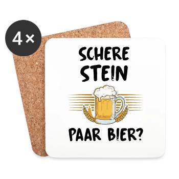 ? Lustiger Bier Spruch - Untersetzer (4er-Set) - Weiß - Vorne