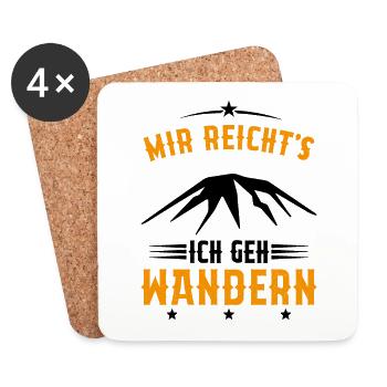 Assez je Vais Randonnée Cadeau montagnes vintage - Dessous de verre (lot de 4) - blanc - Devant