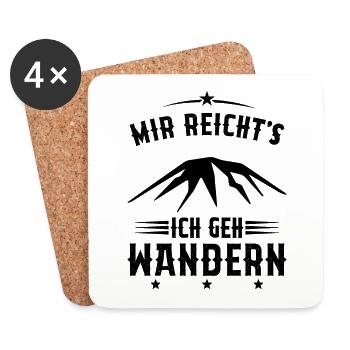 Assez je Vais Randonnée Cadeau montagnes vintage - Dessous de verre (lot de 4) - blanc - Devant