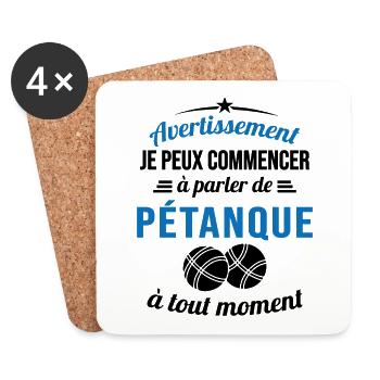 Parler De pétanque À Tout Moment - Dessous de verre (lot de 4) - blanc - Devant