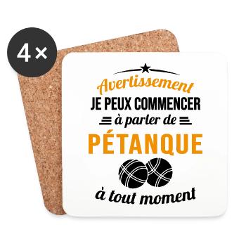 Parler De pétanque À Tout Moment - Dessous de verre (lot de 4) - blanc - Devant