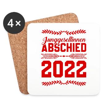 Junggesellinnenabschied 2022 - Untersetzer (4er-Set) - Weiß - Vorne