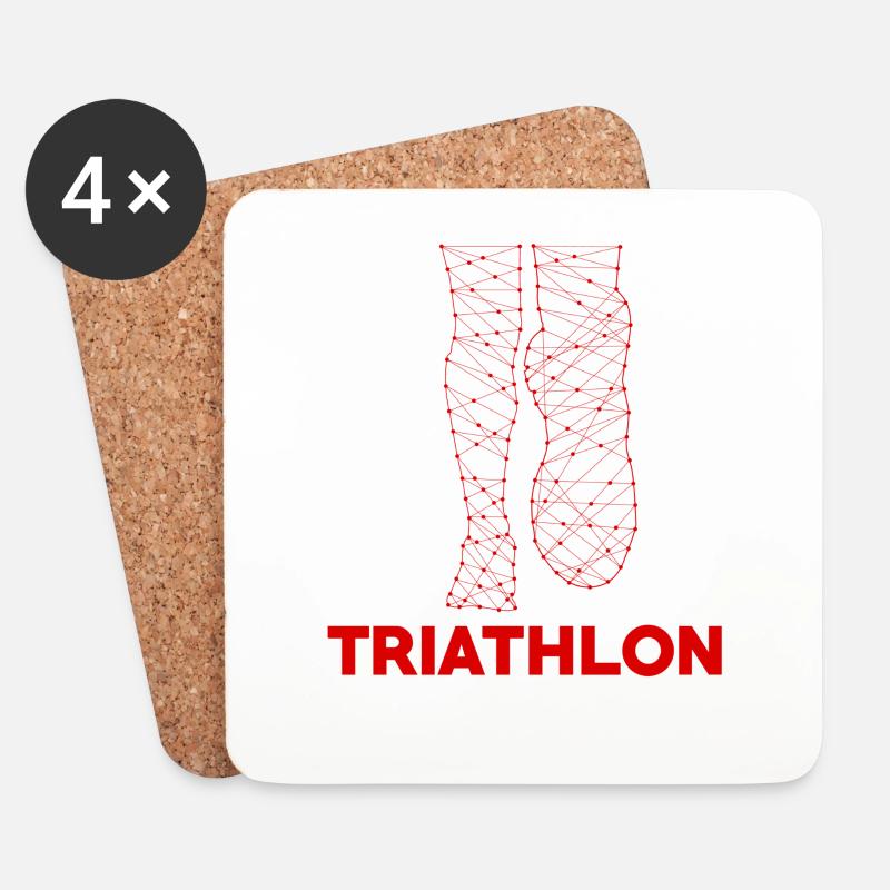 Triathlon - Untersetzer (4er-Set) - Weiß