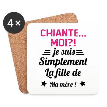Chiante moi je suis simplement la fille de ma mère - Dessous de verre (lot de 4) - blanc - Devant