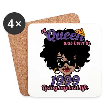 1999, Queen 25th Birthday For Women 25 Years Old - Coasters (set of 4) - white - Front