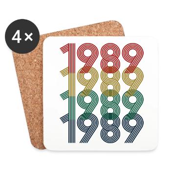 1989 Jahrgang 35. Geburtstag Männer Frauen 35 Jahre alt - Untersetzer (4er-Set) - Weiß - Vorne