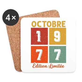 Octobre 1977 Édition limitée - Dessous de verre (lot de 4) - blanc - Devant