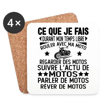 ce que je fais pendant mon temps libre moto motard - Dessous de verre (lot de 4) - blanc - Devant
