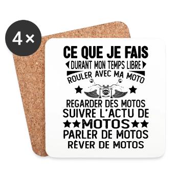 ce que je fais pendant mon temps libre moto motard - Dessous de verre (lot de 4) - blanc - Devant