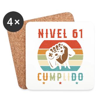 Niveau 61 complete - Dessous de verre (lot de 4) - blanc - Devant