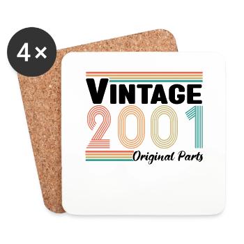 Vintage 2001 Anniversary Retro Gift - Coasters (set of 4) - white - Front