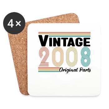 Vintage 2008 Original Parts Cadeau Anniversaire - Dessous de verre (lot de 4) - blanc - Devant