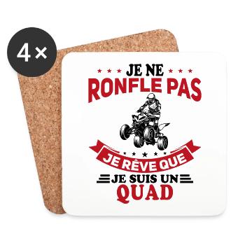 Je Ne Ronfle Pas Je Rêve Que Je Suis Un Quad - Dessous de verre (lot de 4) - blanc - Devant