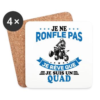 Je Ne Ronfle Pas Je Rêve Que Je Suis Un Quad - Dessous de verre (lot de 4) - blanc - Devant