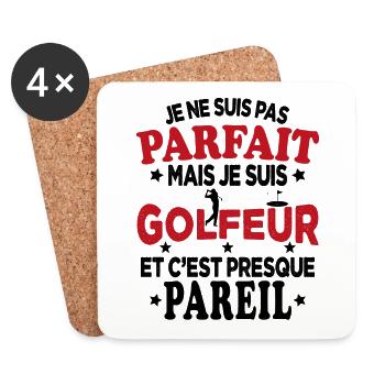 Je Ne Suis Pas Parfait Mais Je Suis Golfeur - Dessous de verre (lot de 4) - blanc - Devant