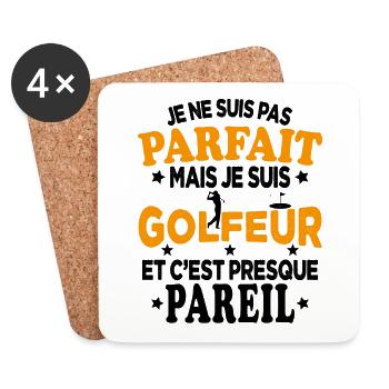 Je Ne Suis Pas Parfait Mais Je Suis Golfeur - Dessous de verre (lot de 4) - blanc - Devant