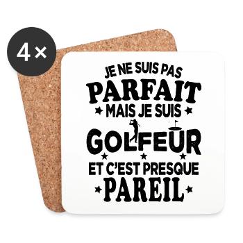 Je Ne Suis Pas Parfait Mais Je Suis Golfeur - Dessous de verre (lot de 4) - blanc - Devant