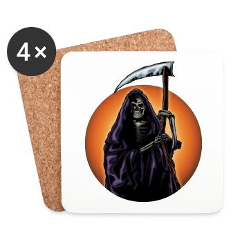 Horreur Mort Faux Scary Squelette Cadeau d’Halloween - Dessous de verre (lot de 4) - blanc - Devant