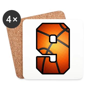 Enfants 9e anniversaire Joueur de basket-ball 9 ans - Dessous de verre (lot de 4) - blanc - Devant