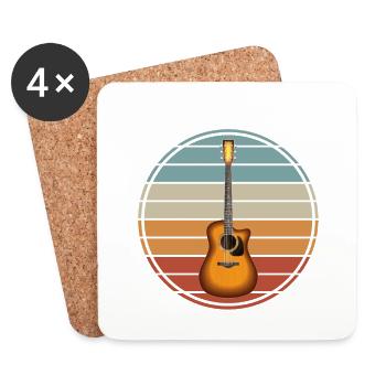 Guitariste Idée Cadeau Pour Le Musicien Guitare - Dessous de verre (lot de 4) - blanc - Devant