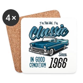 I'm Not Old I'm Classic Car Vintage Born In 1966 - Coasters (set of 4) - white - Front
