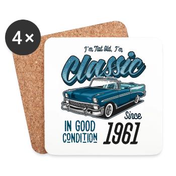 I'm Not Old I'm Classic Car Vintage Born In 1961 - Coasters (set of 4) - white - Front