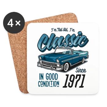 I'm Not Old I'm Classic Car Vintage Born In 1971 - Coasters (set of 4) - white - Front
