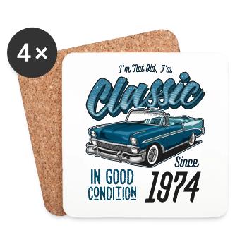 I'm Not Old I'm Classic Car Vintage Born In 1974 - Coasters (set of 4) - white - Front