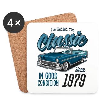 I'm Not Old I'm Classic Car Vintage Born In 1979 - Coasters (set of 4) - white - Front