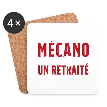 Mécano Papa Cadeau Drôle Fête Des Pères Garagiste - Dessous de verre (lot de 4) - blanc - Devant