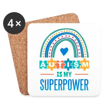 Autism is My Superpower - Coasters (set of 4) - white - Front