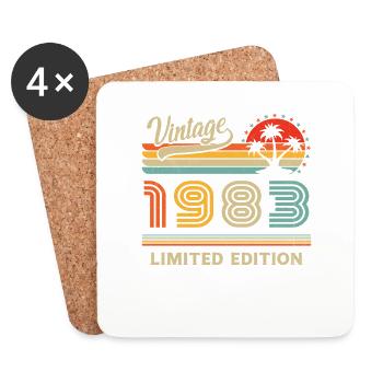 Vintage 1983 Édition Limitée - Dessous de verre (lot de 4) - blanc - Devant