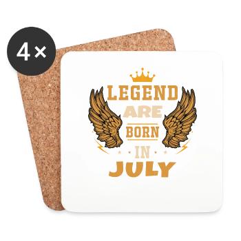 The legend born in July birthday gift - Coasters (set of 4) - white - Front