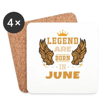 Die im Juni geborene Legende Geburtstagsgeschenk - Untersetzer (4er-Set) - Weiß - Vorne