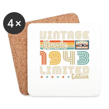 Vintage 1943 Birthday Gift 1943 - Coasters (set of 4) - white - Front