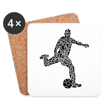Fußballer Symbole Fußballspieler Jungen Fußball - Untersetzer (4er-Set) - Weiß - Vorne