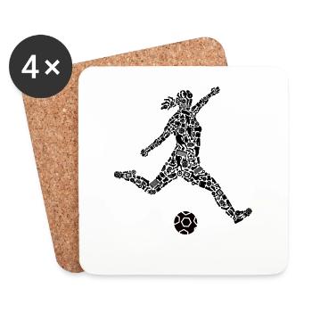 Fußballspielerin Symbole Fußball Fußballerin - Untersetzer (4er-Set) - Weiß - Vorne